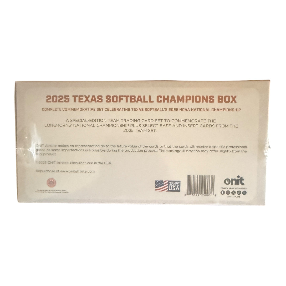 University of Texas Softball 2025 National Champion Commemorative Box