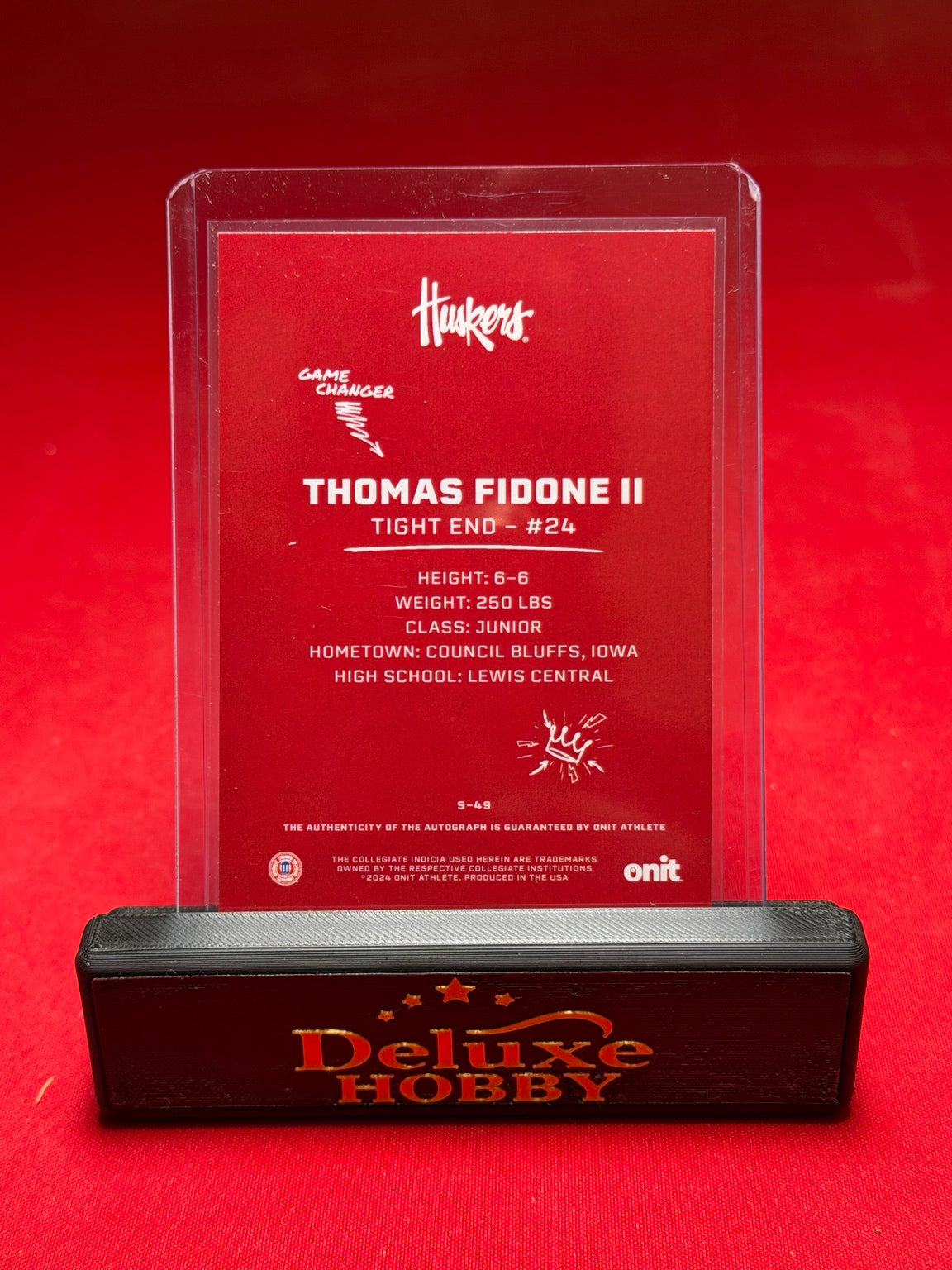 Thomas Fidone II 2024 ONIT autograph 20/175 back