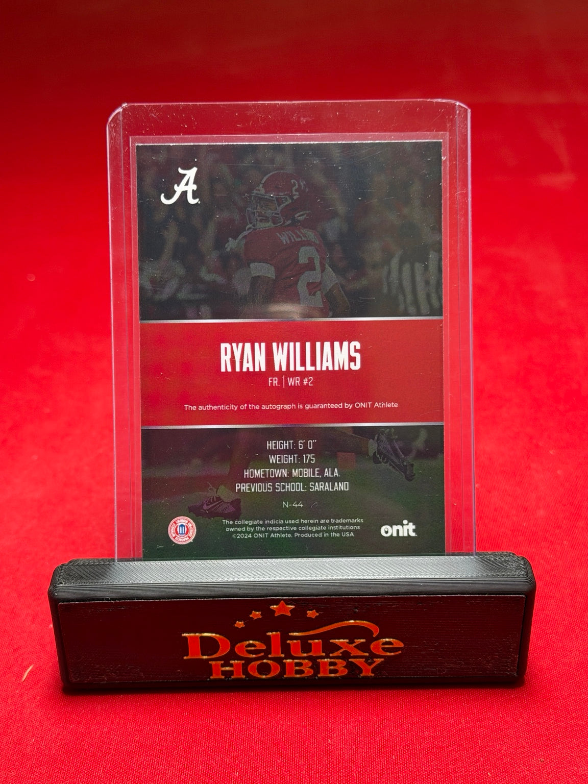 Ryan Williams 2024 ONIT autograph 3/9 back