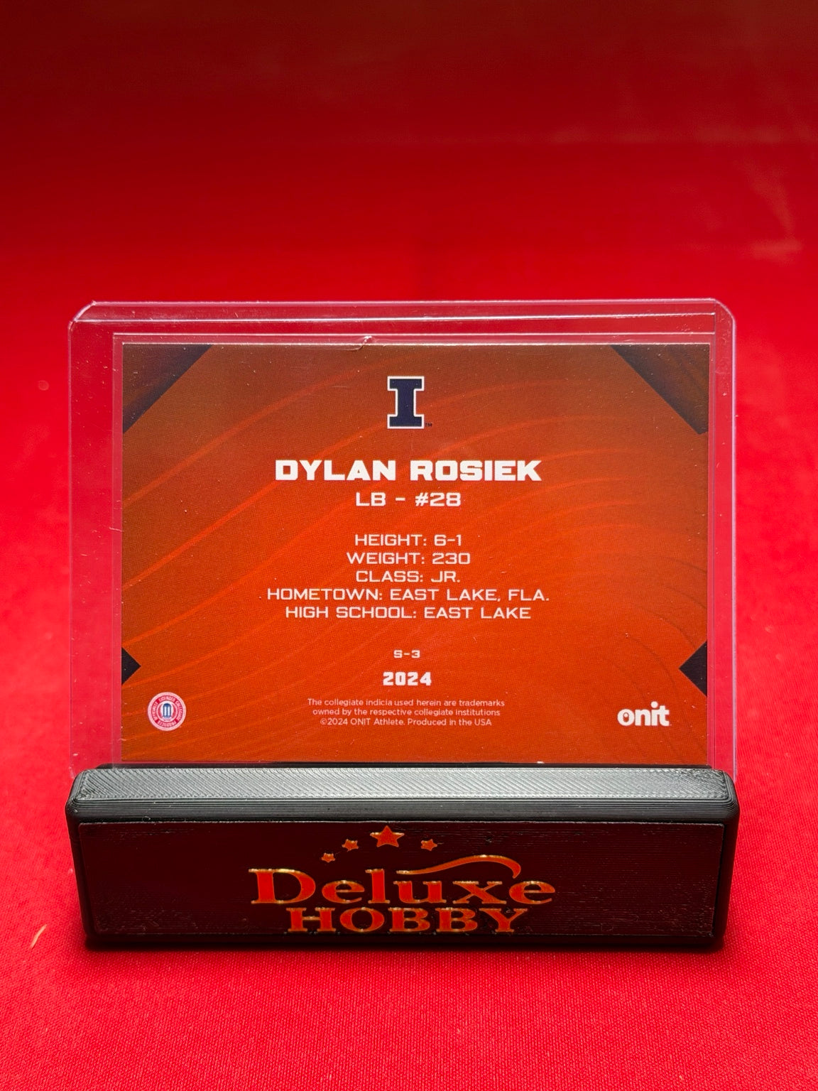 Dylan Rosiek 2024 ONIT autograph 76/90 back