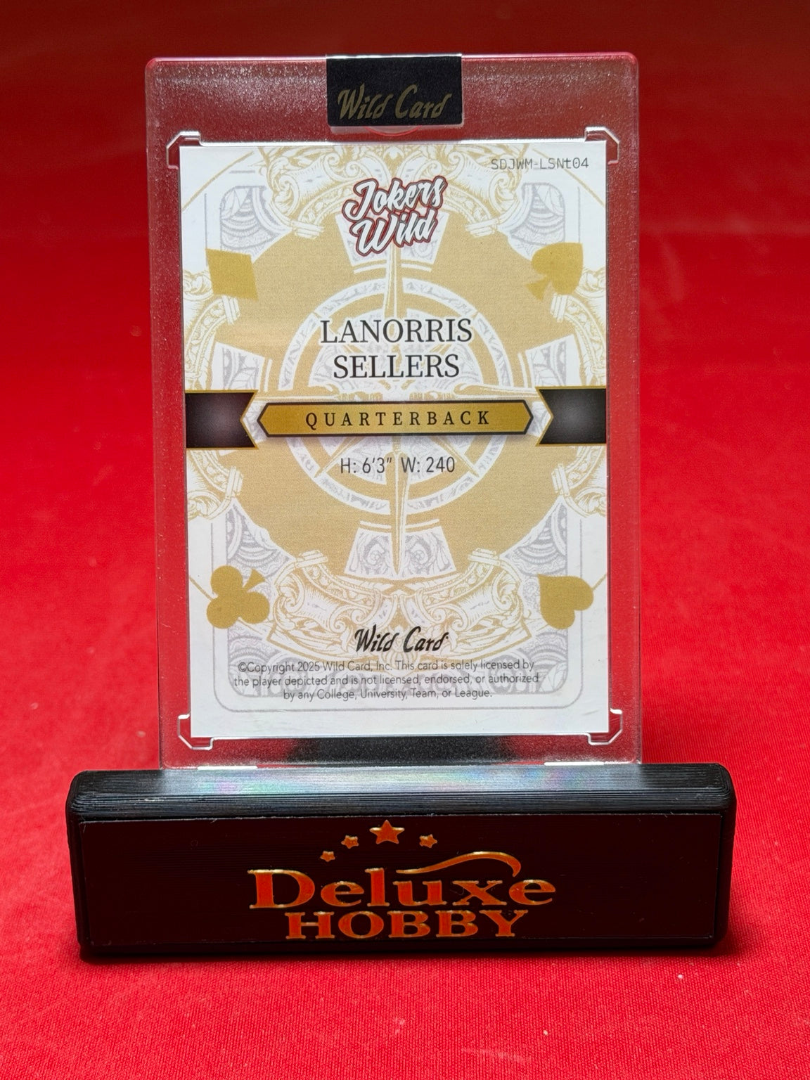 LaNorris Sellers Jokers Wild 1/1 back actual card