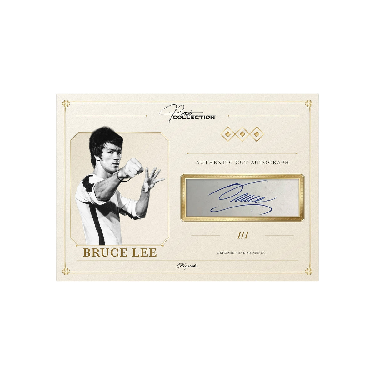 Bruce Lee Private Collection cut autograph card example