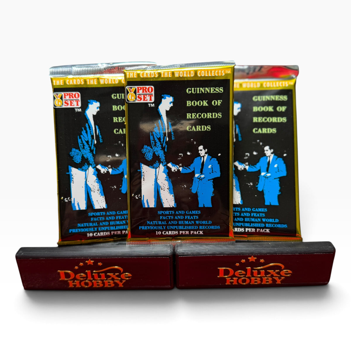 Three sealed 1991 Pro Set Guinness Book of Records trading card packs