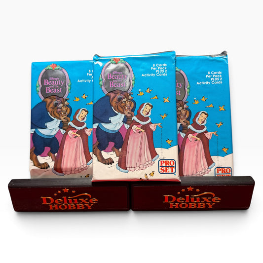 Three sealed 1992 Pro Set Disney Beauty and the Beast card packs