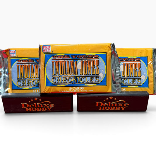 Three sealed 1992 Pro Set Young Indiana Jones Chronicles trading card packs