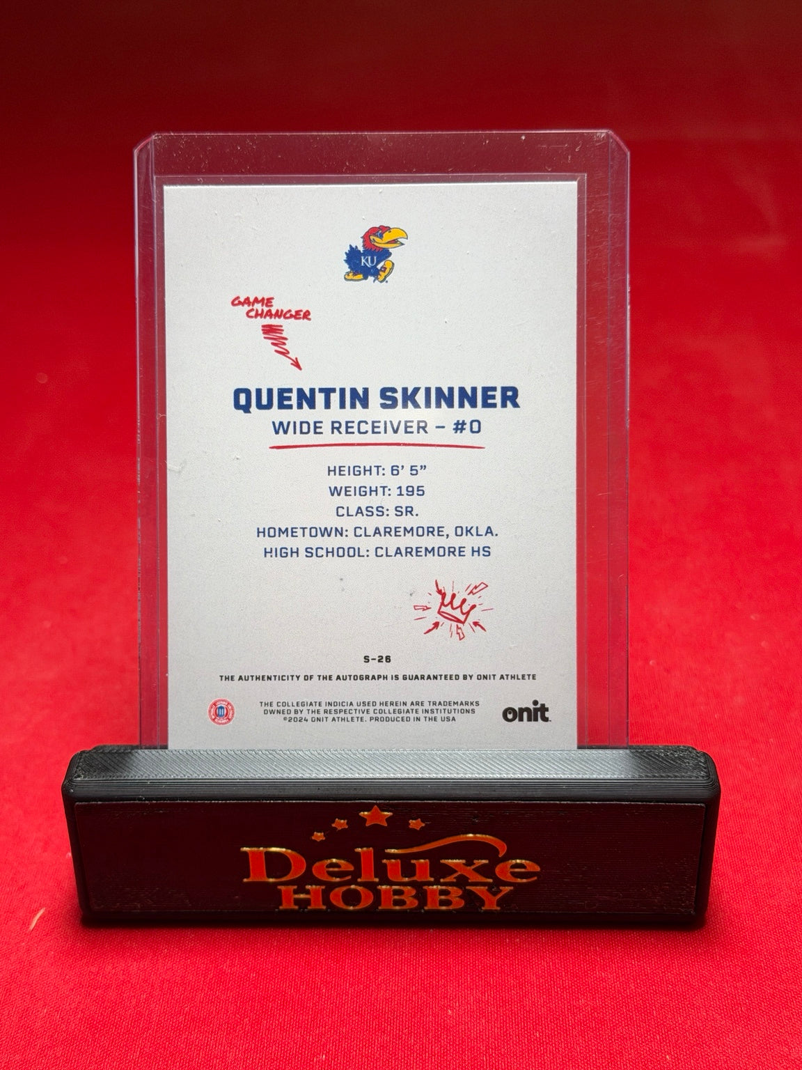 Quentin Skinner 2024 ONIT autograph 149/180 back