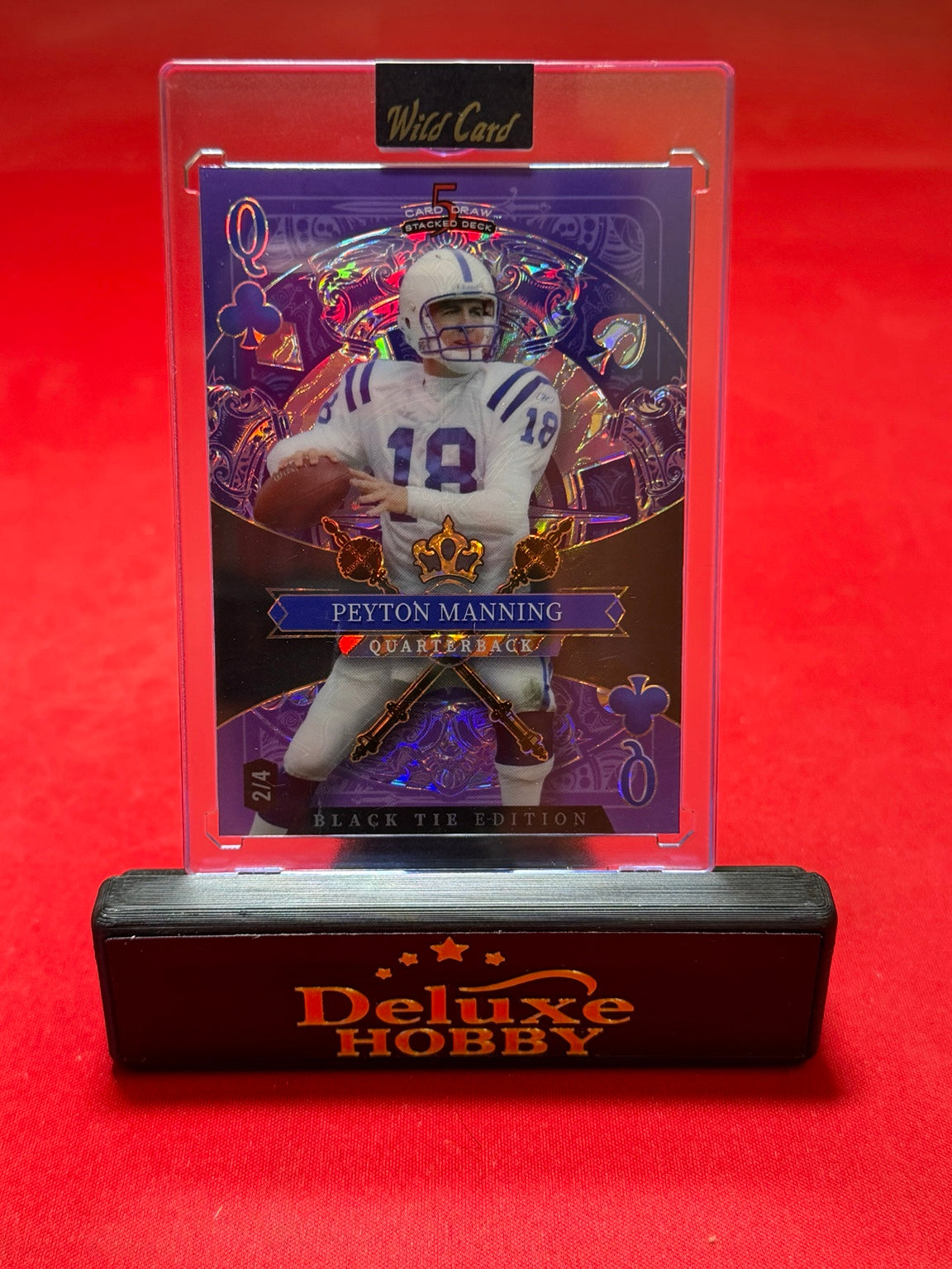 Peyton Manning purple Queen of Clubs 2/4 front